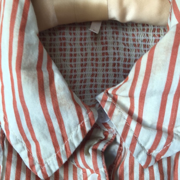 FREE PEOPLE Be Real rust colored  and tan striped sleeveless mini dress. Size L. - Picture 14 of 14